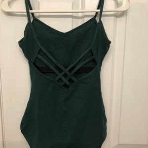 Lattice Back Hunter Green Leotard